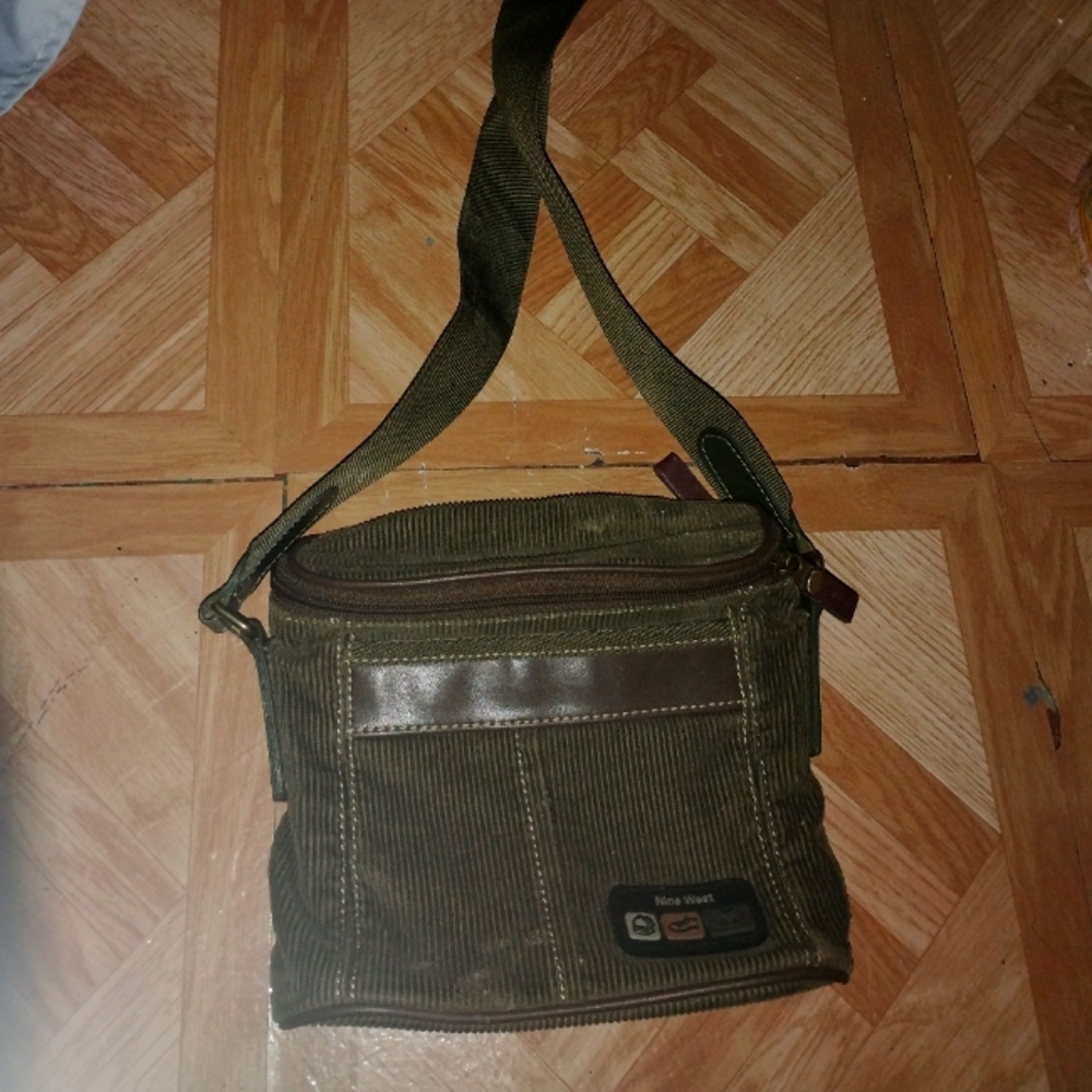 Vintage nine West Green corduroy crossbody